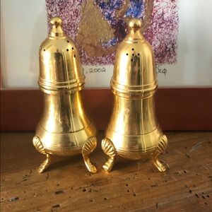 VINTAGE SALT & PEPPER SET 24k GOLD ELECTROPLATED